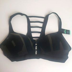 NWT PINK Victorias Secret Ultimate Sports Bra..Size Large..Black and Pink